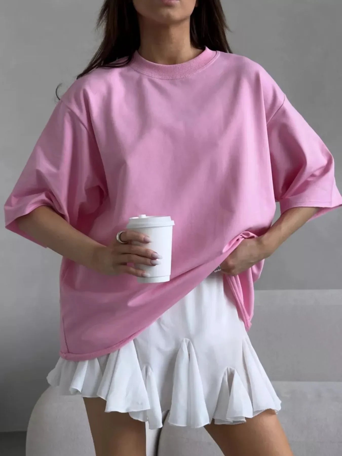 Oversized Round Neck Half Sleeve T Shirt With Relaxed Fit - Southern Shores Clothing