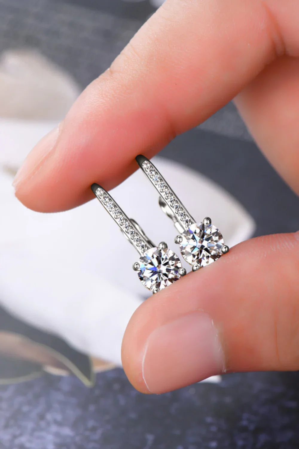 Minimalist Moissanite Sterling Silver Earrings - Southern Shores Clothing