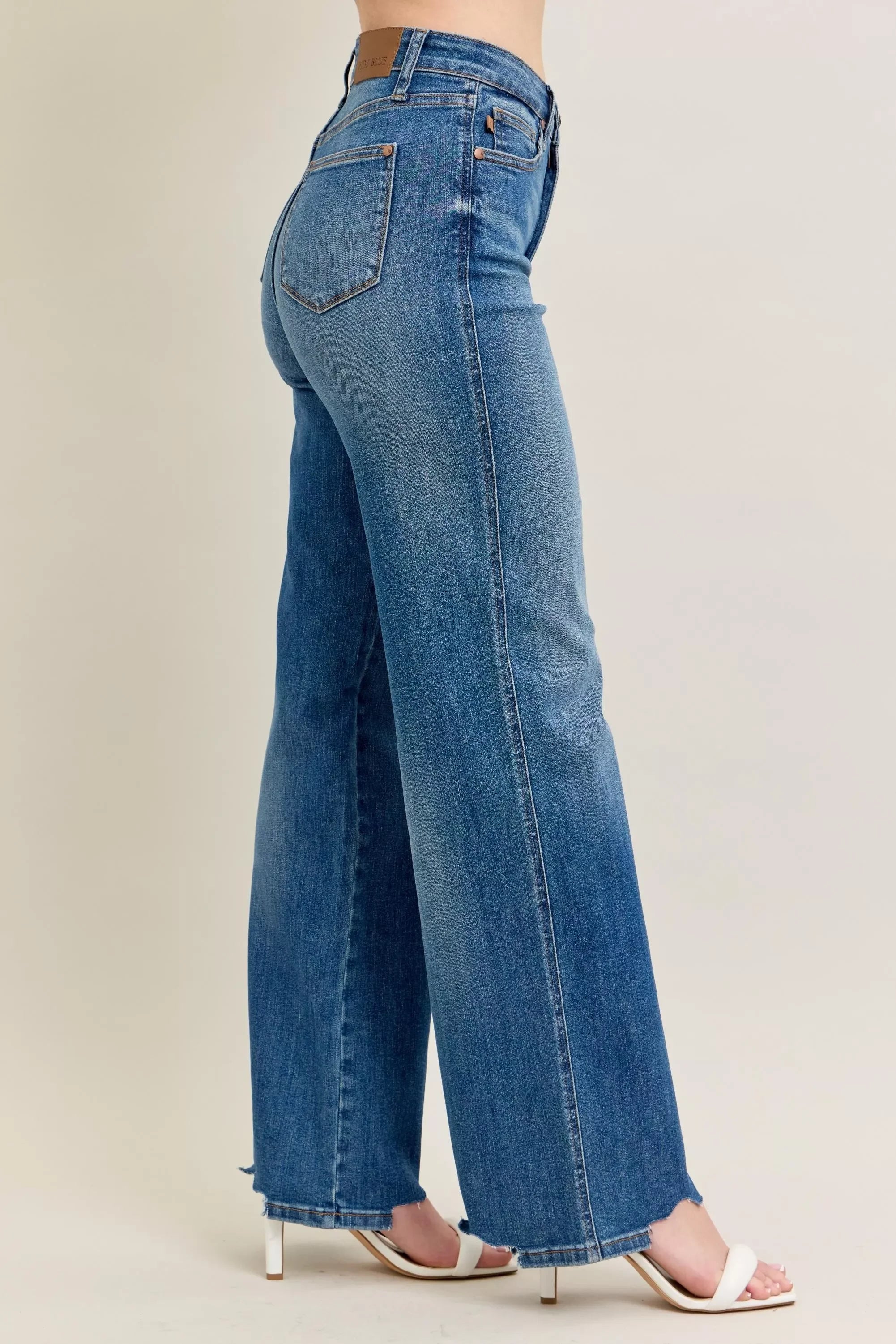 High Waist Tummy Control Wide Leg Jeans Plus Size Denim - Southern Shores Clothing