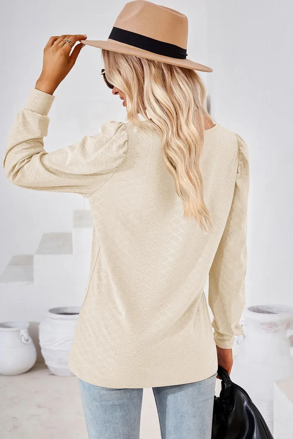 Square Neck Puff Sleeve T-Shirt - Southern Shores Clothing