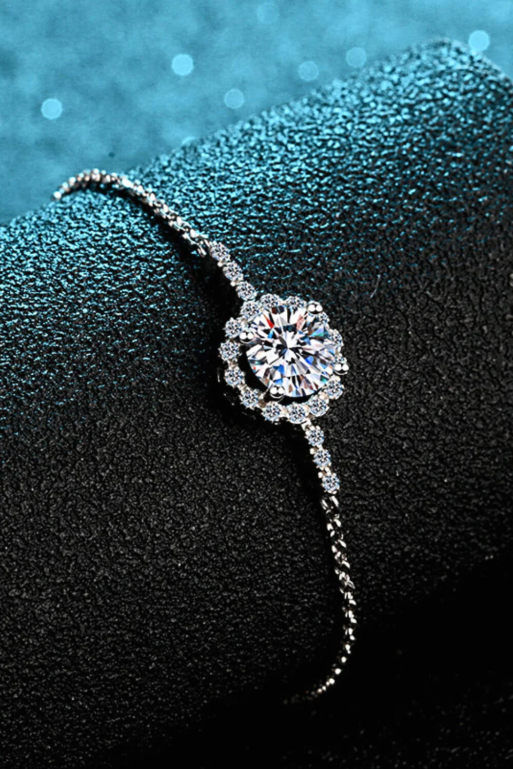 1 Carat Moissanite Sterling Silver Chain Bracelet - Southern Shores Clothing