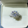 Sterling Silver Moissanite Ring With Center Stone And Side Stones - Southern Shores Clothing