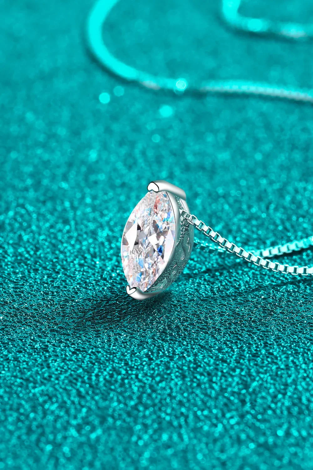 1 Carat Moissanite Necklace Rhodium Plated Sterling Silver - Southern Shores Clothing