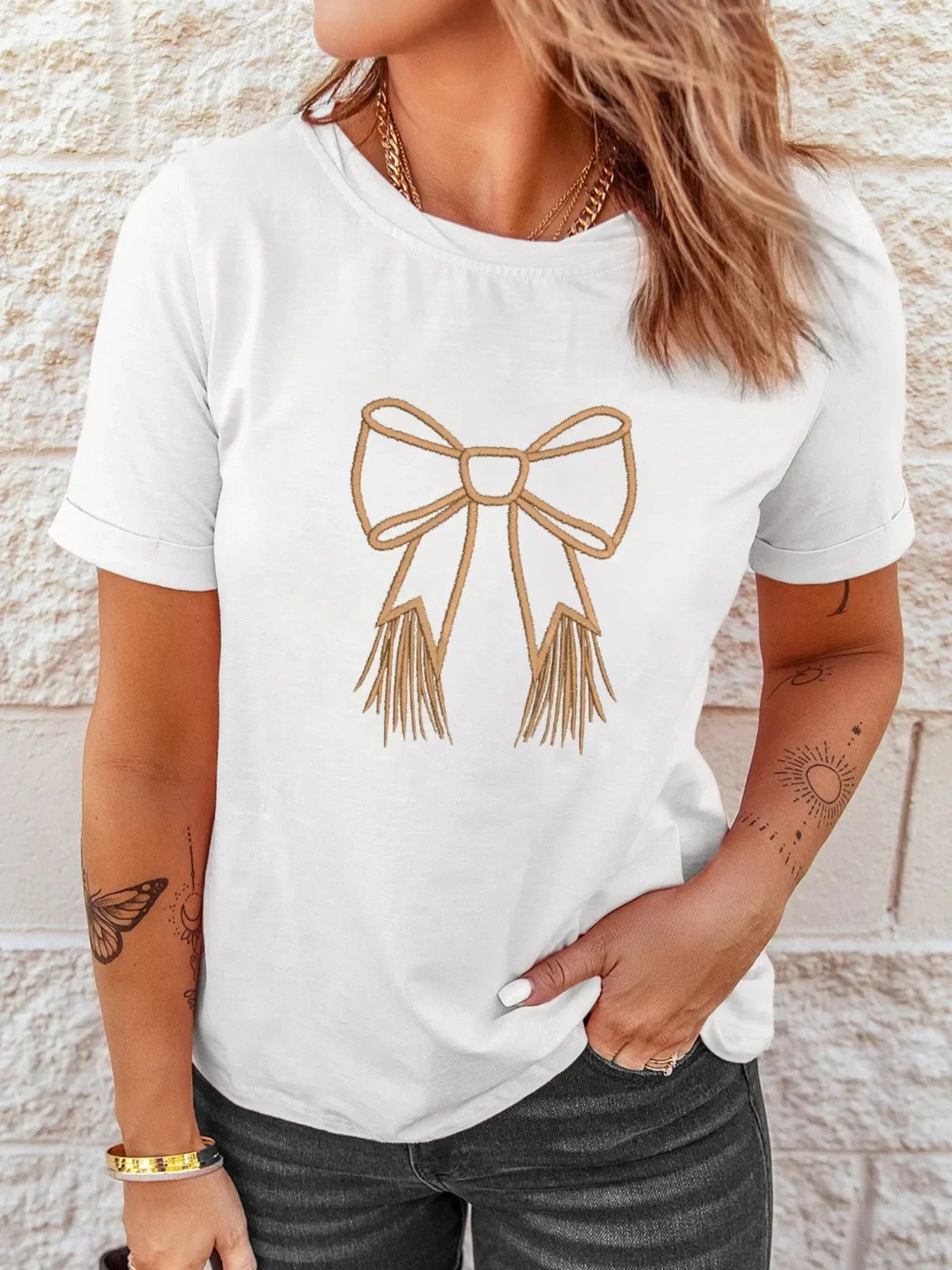 Western Round Neck T Shirt Polyester Cotton Blend - Southern Shores Clothing