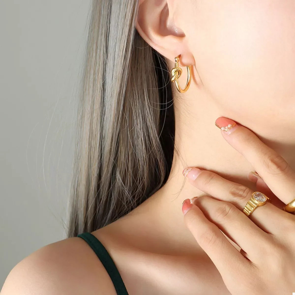 Knot Hoop Earrings 18K Gold Plated Titanium Steel - Southern Shores Clothing