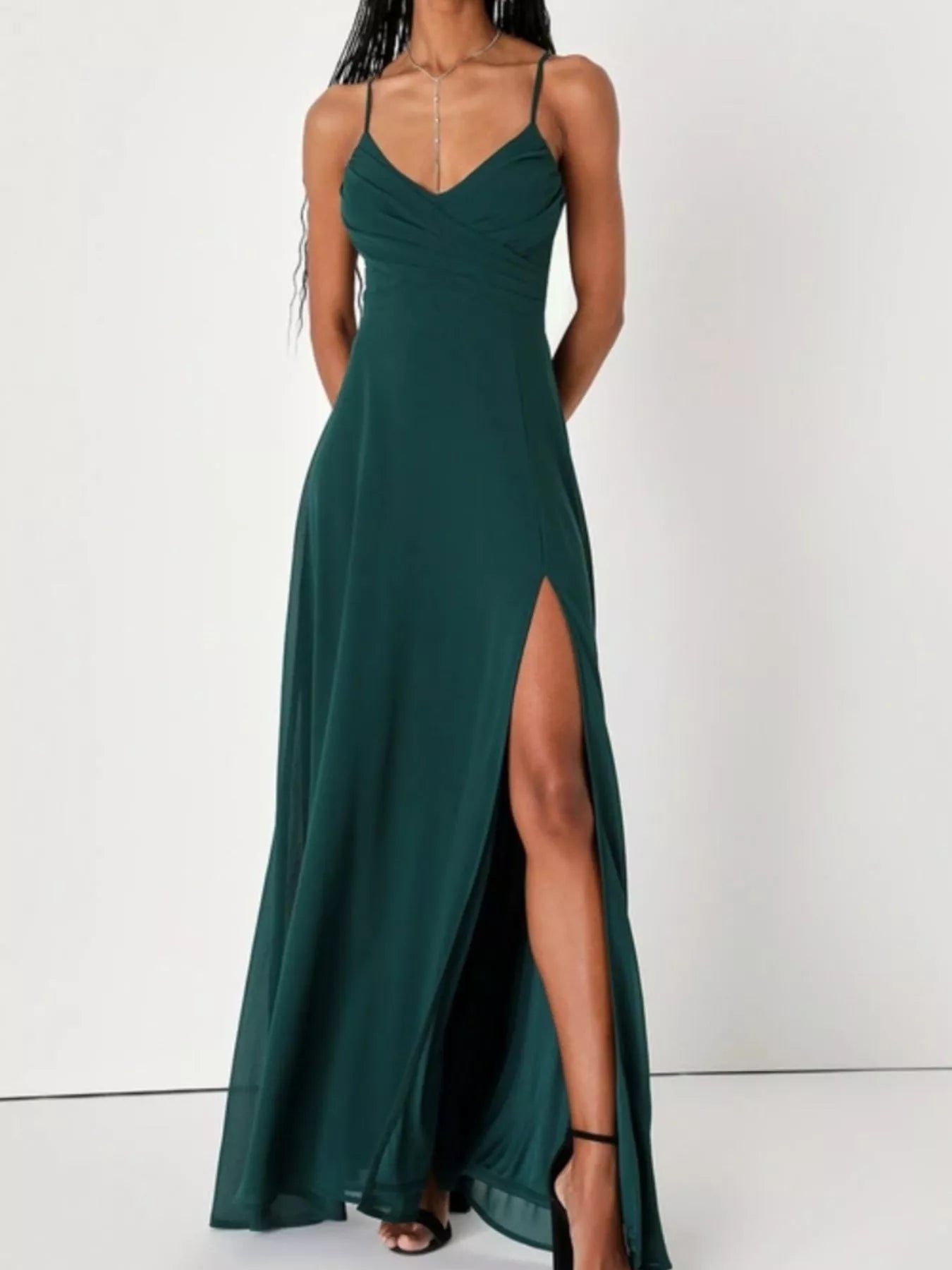 Elegant Crisscross Back Slit Maxi Dress Chic