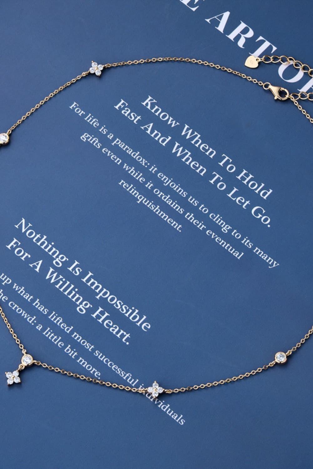 0.9-Carat Moissanite Sterling Silver Necklace 15.7-Inch Chain - Southern Shores Clothing