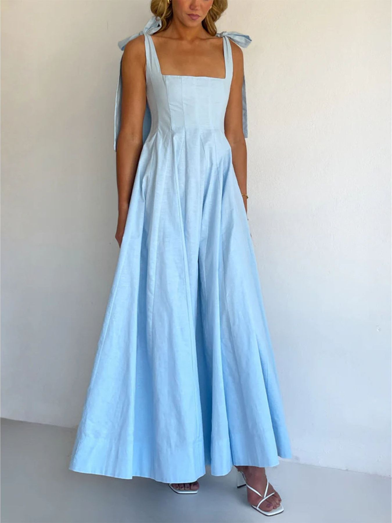 Gradient Tie Shoulder Maxi Dress With Adjustable Straps