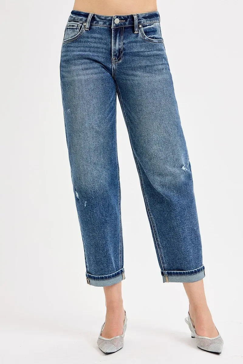 Relaxed Low Rise Crop Boyfriend Jeans Plus Size - Southern Shores Clothing