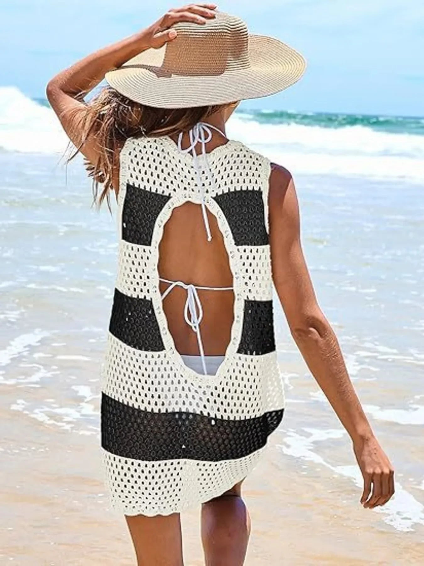 Openwork Block Cover Up Breathable Beachwear - Southern Shores Clothing