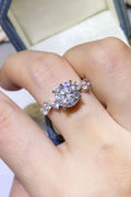 2 Carat Moissanite Platinum Plated Sterling Silver Ring - Southern Shores Clothing