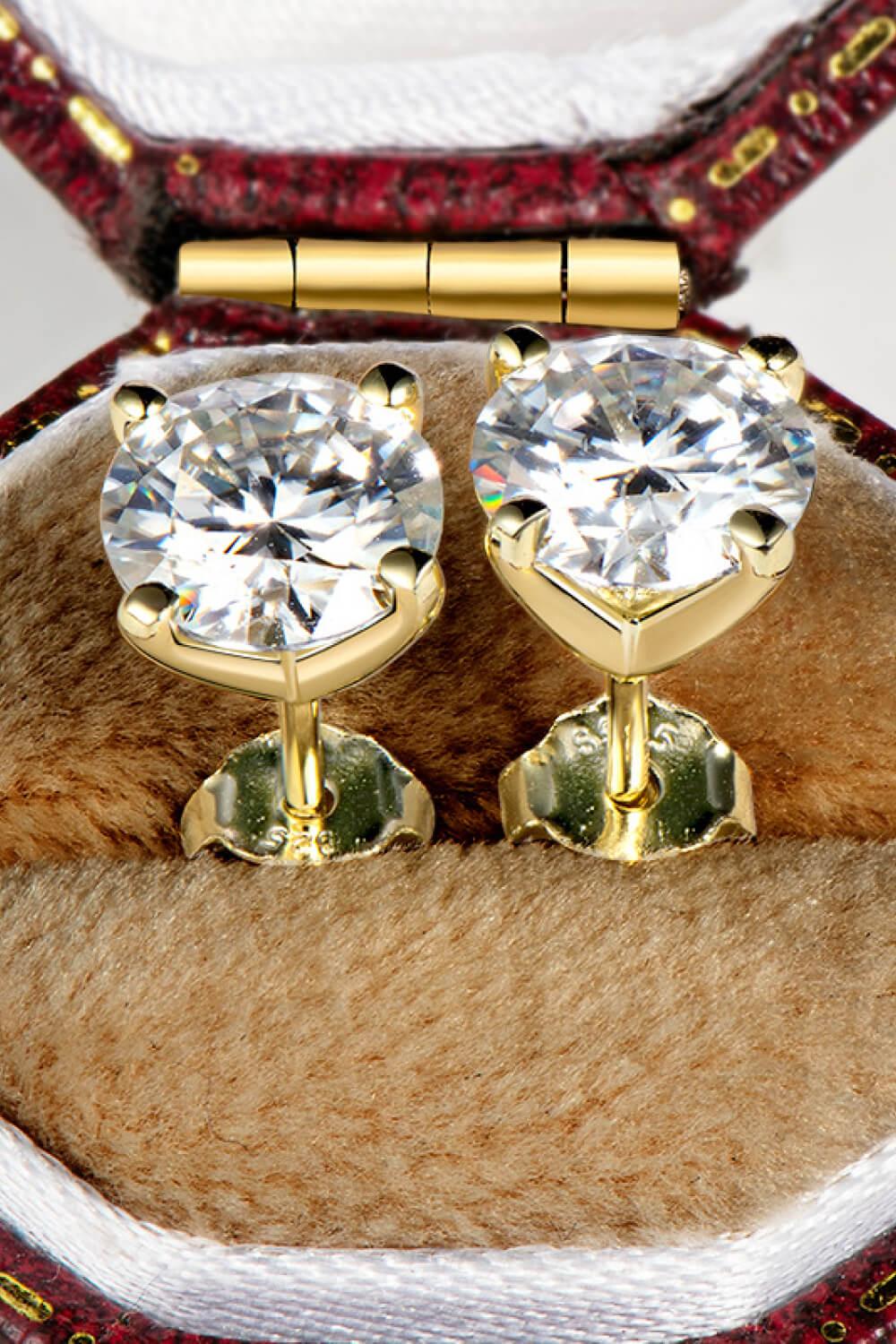 1 Carat Moissanite Sterling Silver Stud Earrings