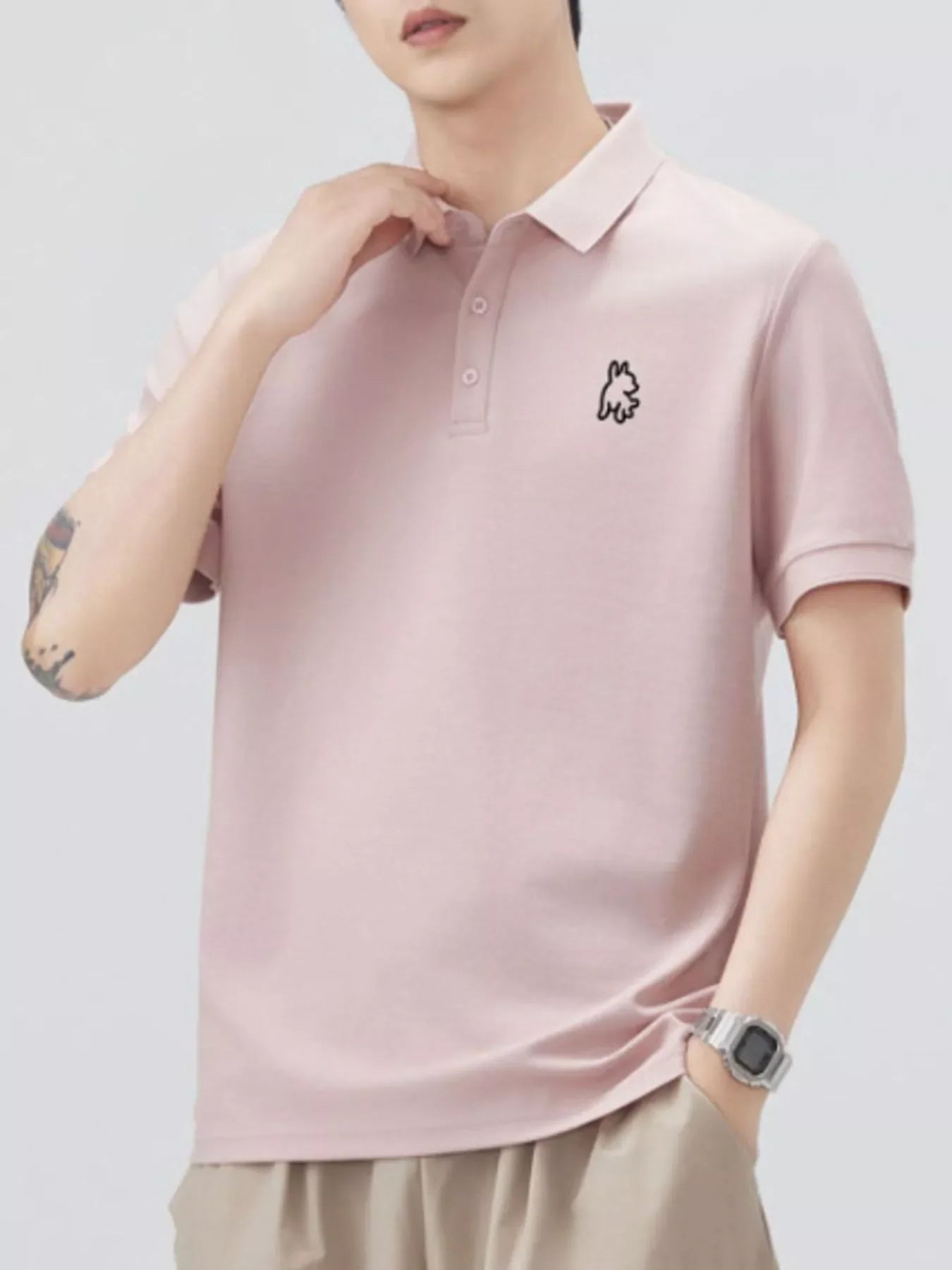 Plus Size Button Detail Polo Shirt Cotton Blend - Southern Shores Clothing