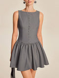 Lowcountry Round Neck Sleeveless Ruffled Mini Dress - Southern Shores Clothing