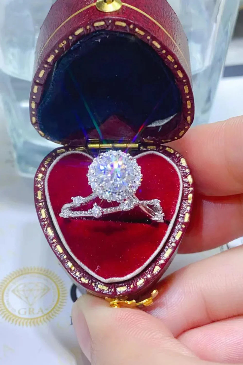1 Carat Moissanite Platinum-Plated Ring For Everyday Wear - Southern Shores Clothing