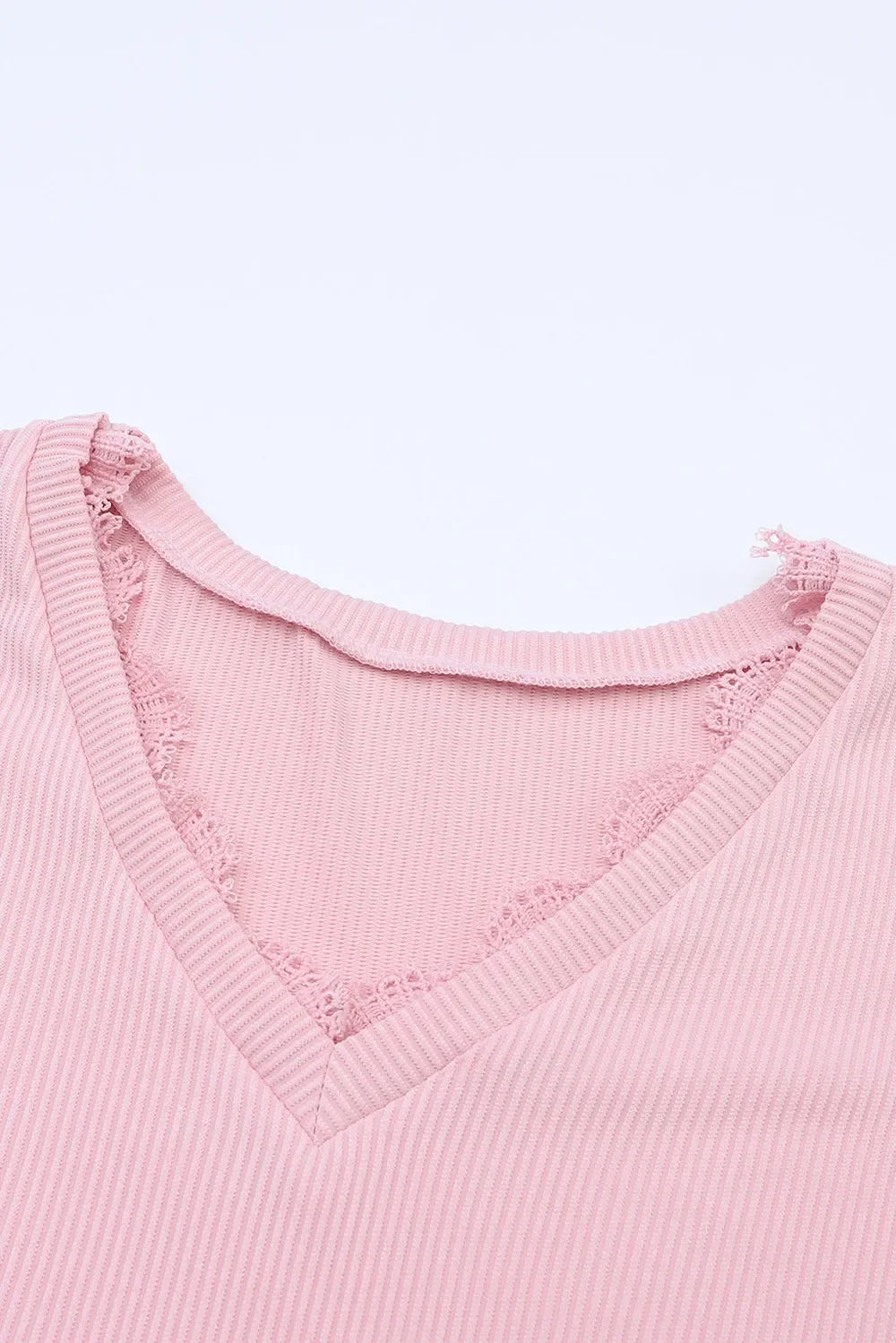 Lace Detail V-Neck Long Sleeve T-Shirt Top - Southern Shores Clothing