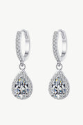 Teardrop Moissanite Earrings Sterling Silver - Southern Shores Clothing