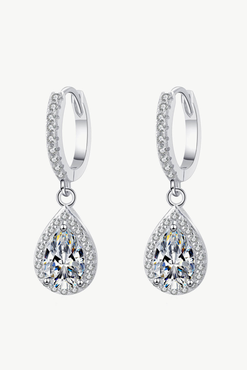Southern Shores Moissanite Teardrop Earrings in Sterling Silver