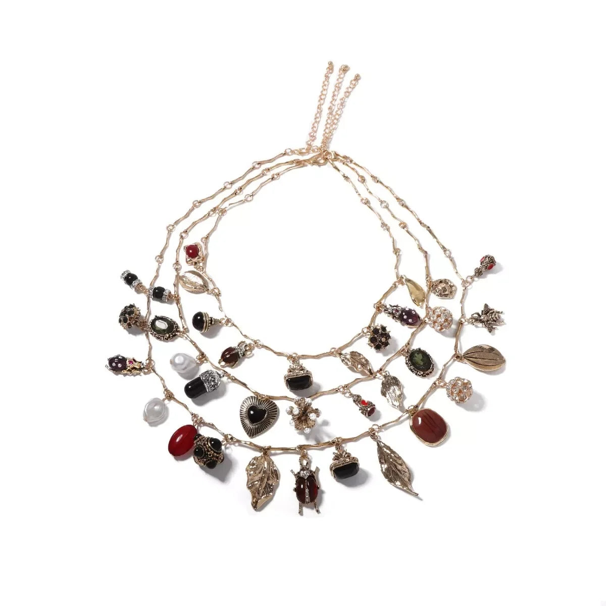 Three-Piece 18K Gold-Plated Gemstone Necklace Set - Southern Shores Clothing