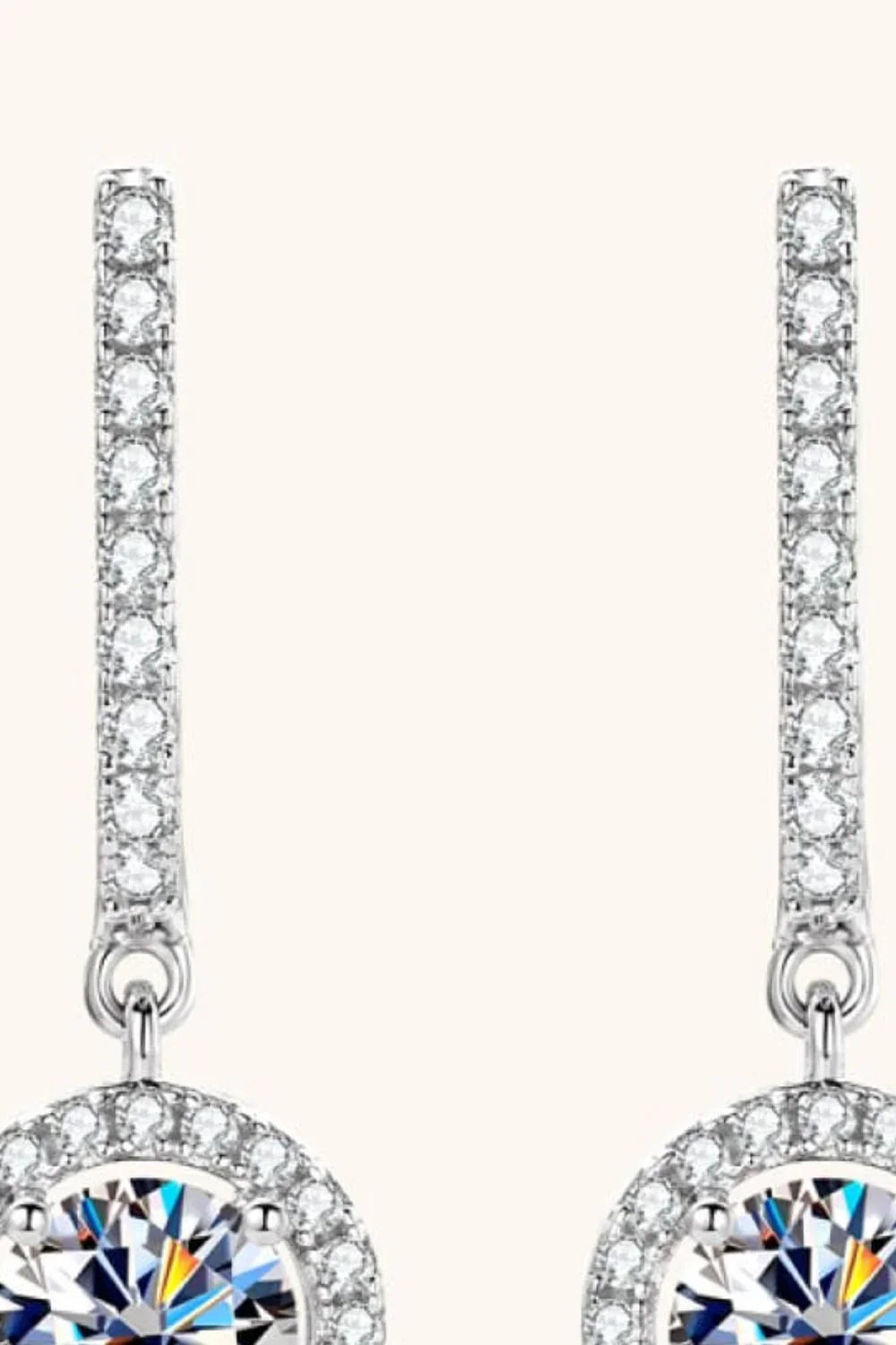 Moissanite Sterling Silver Drop Earrings Faceted Sparkle - Southern Shores Clothing