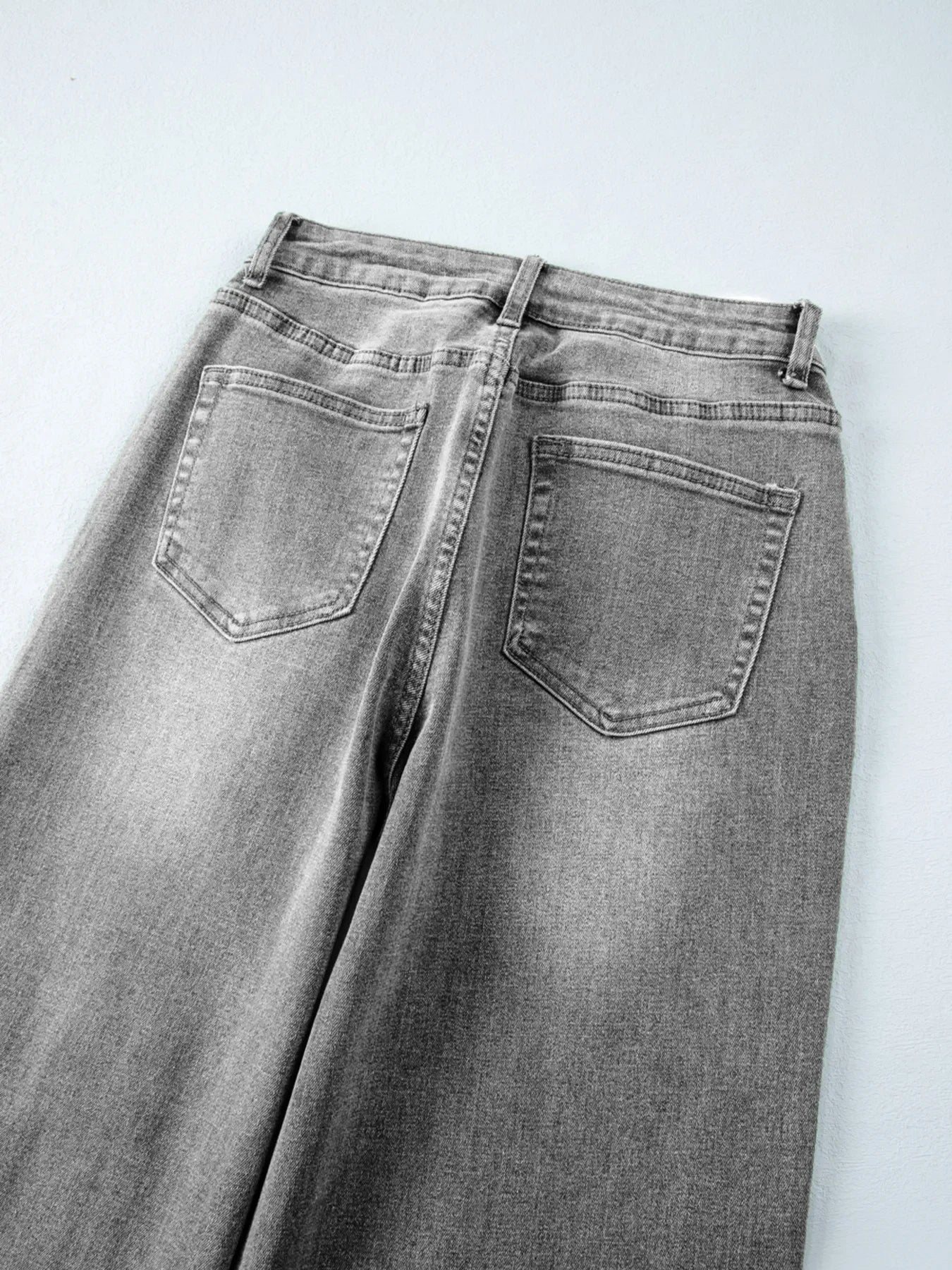 Beachside High Waist Wide Leg Washed Denim Jeans - Southern Shores Clothing
