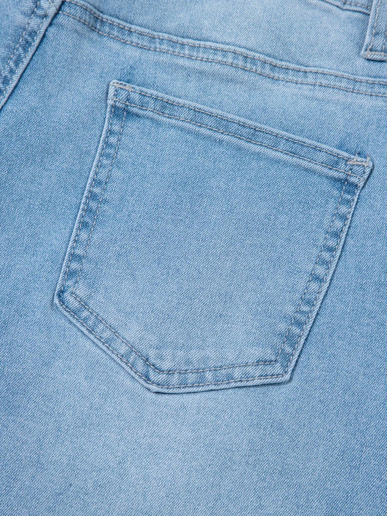 Coastal High Rise Barrel Relaxed Patch Pocket Denim Jeans - Southern Shores Clothing