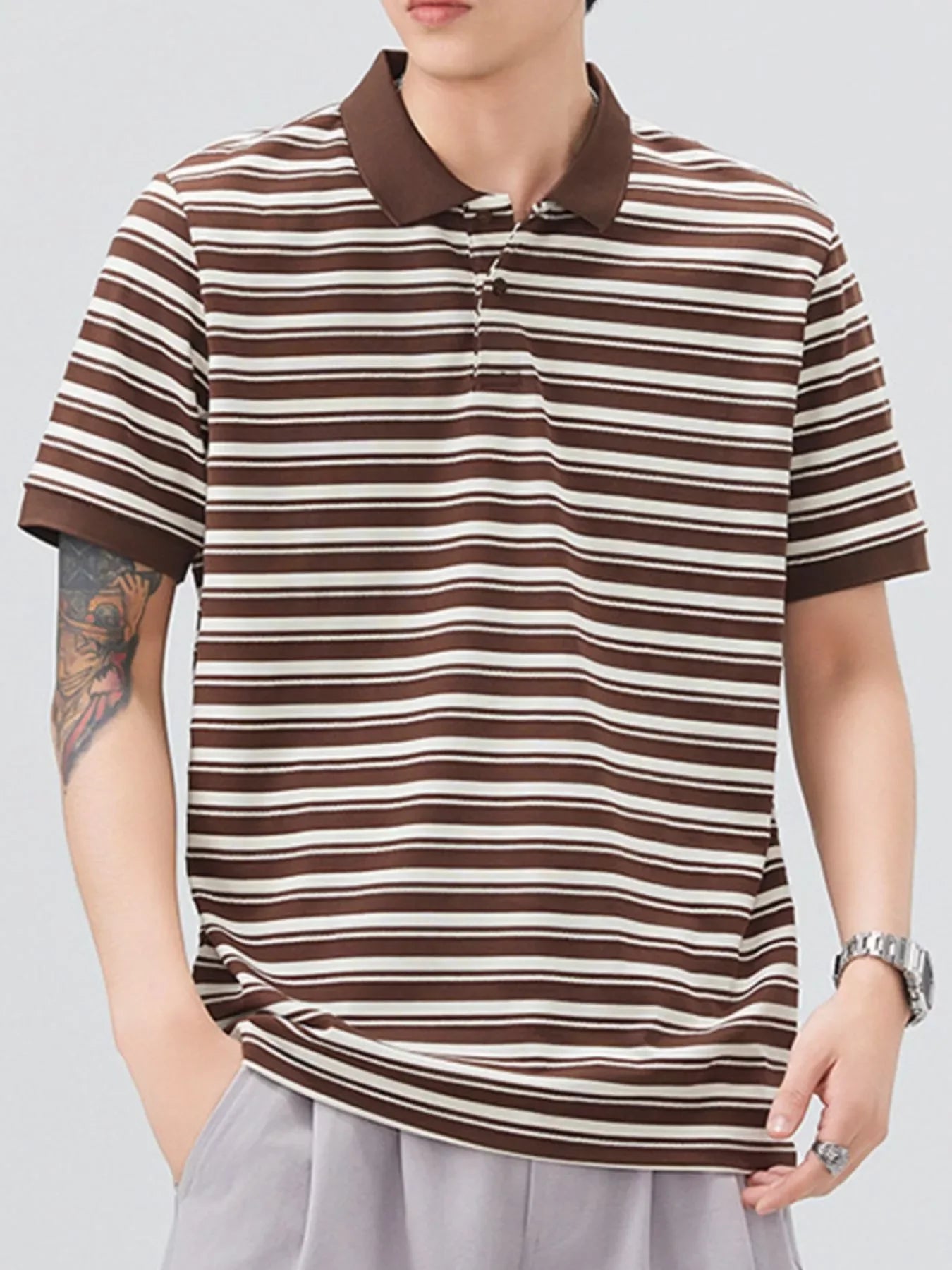 Plus Size Cotton Blend Button Detail Polo - Southern Shores Clothing