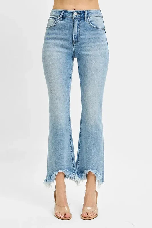 High Rise Crop Bootcut Denim Jeans Plus Size - Southern Shores Clothing