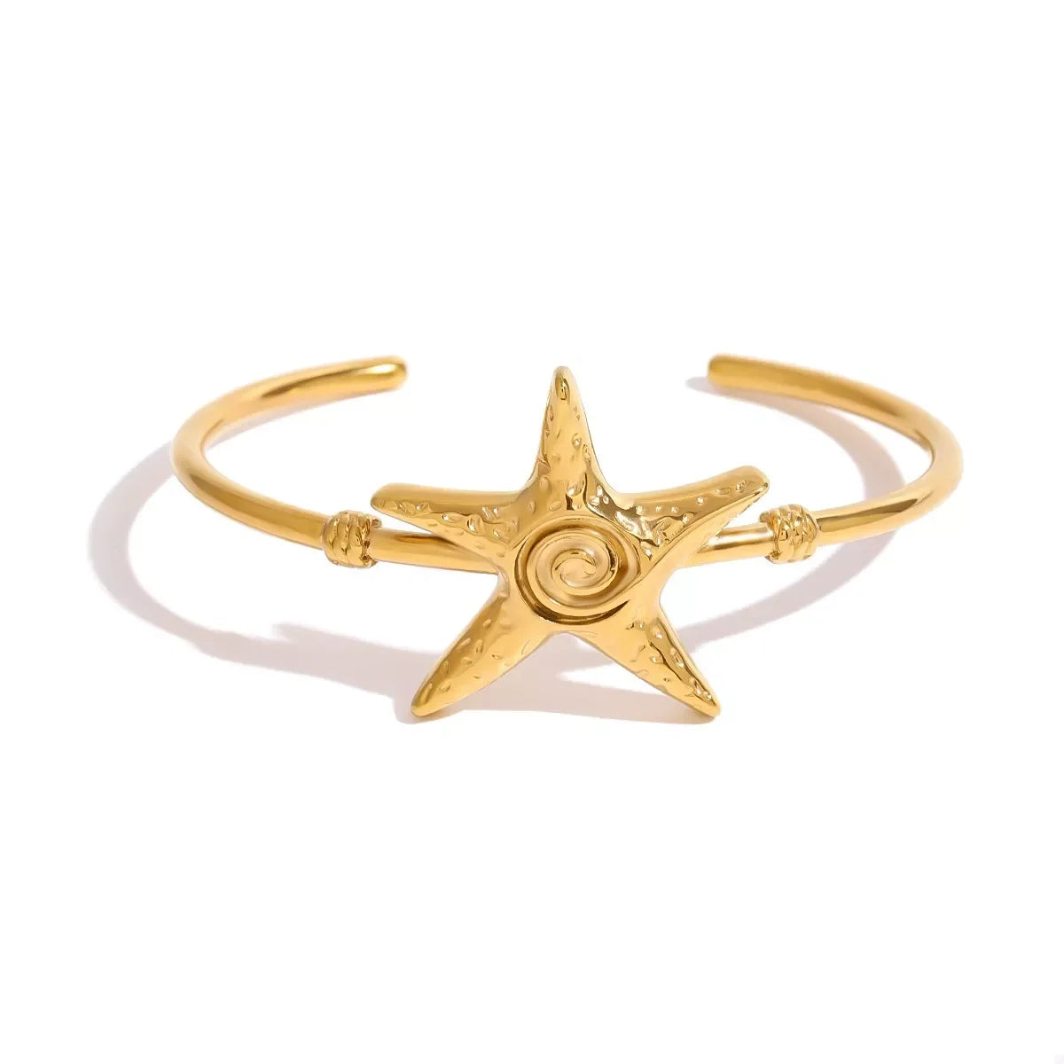 18K Gold-Plated Starfish Open Bracelet Stainless Steel - Southern Shores Clothing