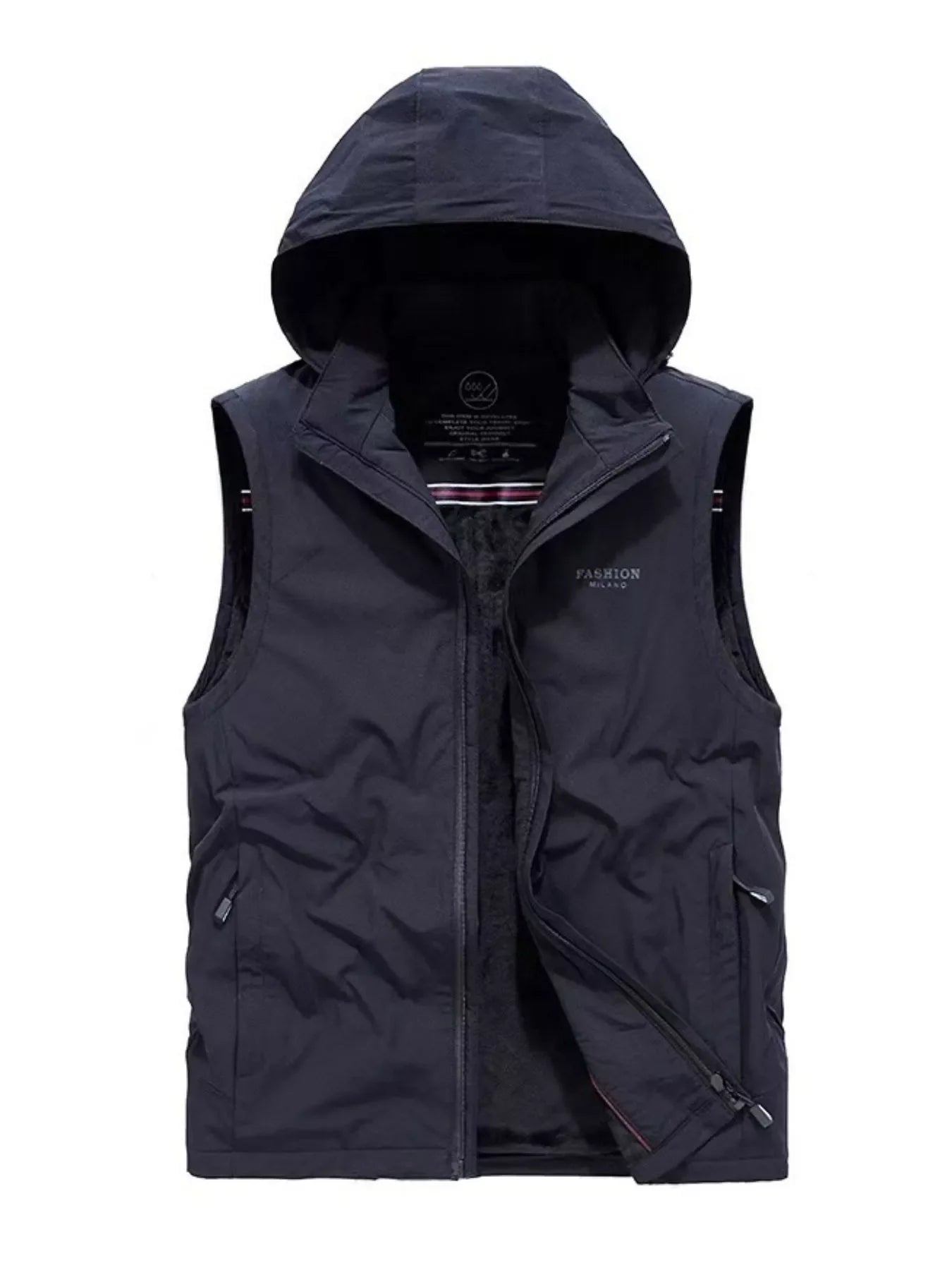 Coastal Plus Size Hooded Zip Vest With Stretch - Southern Shores Clothing