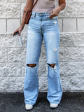 Coastal High Waist Distressed Stretch Denim Jeans - Southern Shores Clothing