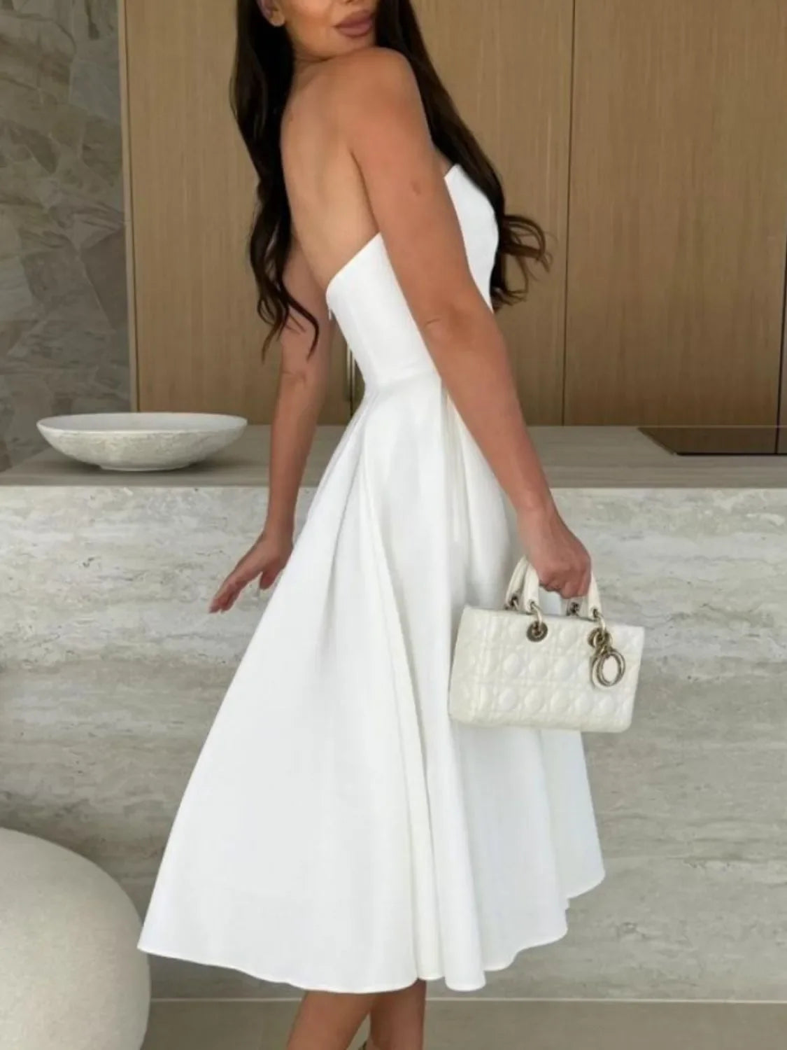 Tube Midi Dress With Clean Silhouette For Coastal Style - Southern Shores Clothing