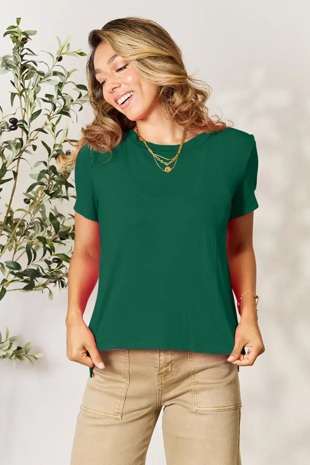 Plus Size Round Neck Short Sleeve T Shirt - Southern Shores Clothing