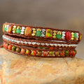 Natural Stone Woven Bracelet With 18K Plating - Southern Shores Clothing