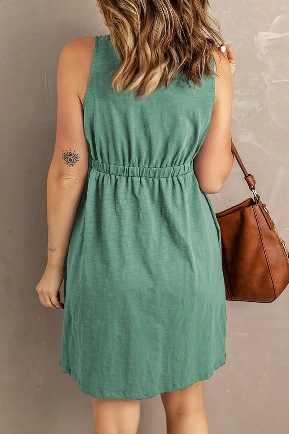 Casual Sleeveless Button Down Mini Magic Dress - Southern Shores Clothing