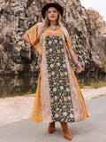 Plus Size Tie Neck Maxi Dress With Flowing Silhouette - Southern Shores Clothing