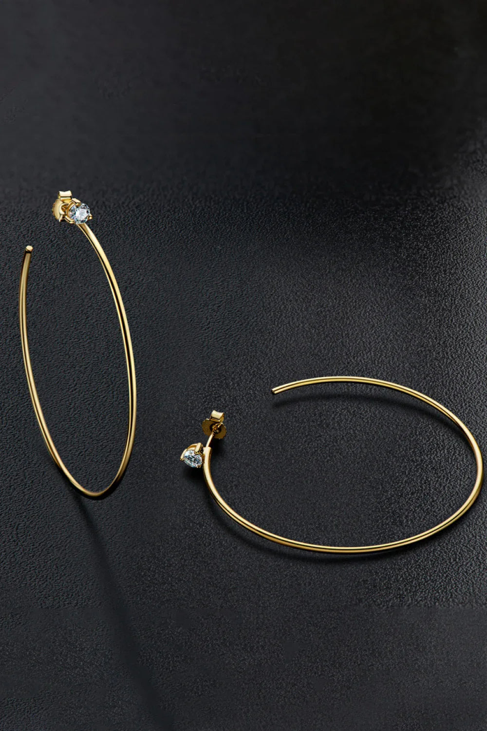 Sterling Silver Moissanite Hoop Earrings Elegant