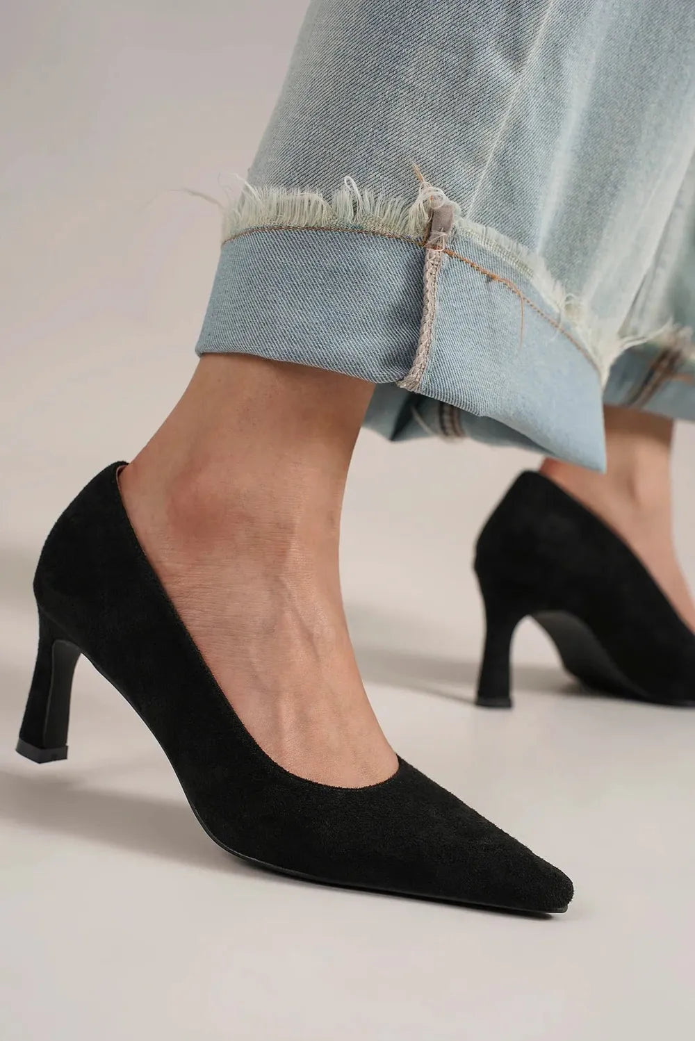 Faux Suede Point Toe Pumps For Office And Formal