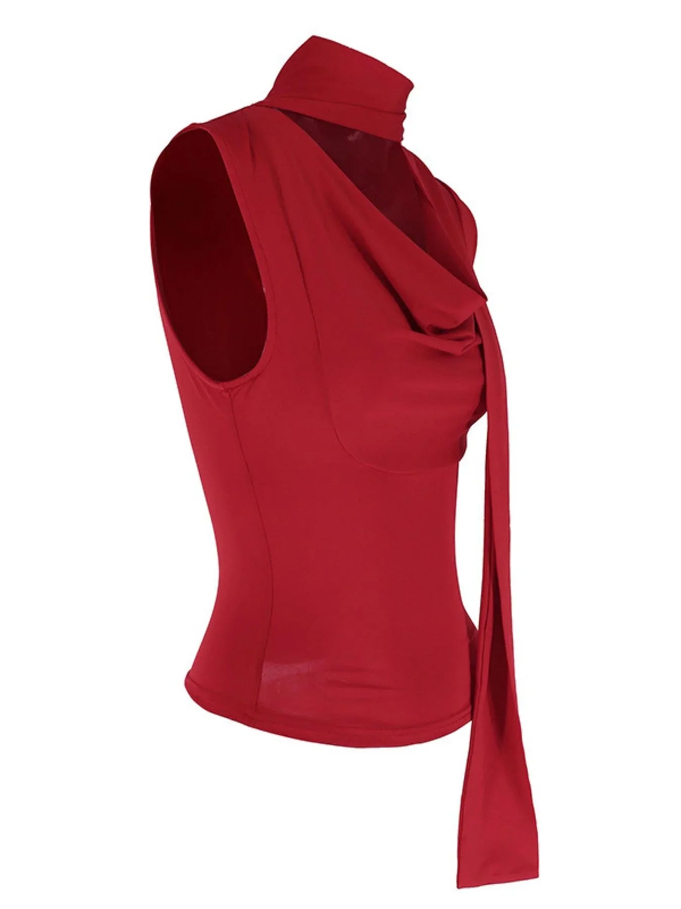 Ruched Cowl Neck Cami Top With Slight Stretch Slim Fit Silhouette - Southern Shores Clothing