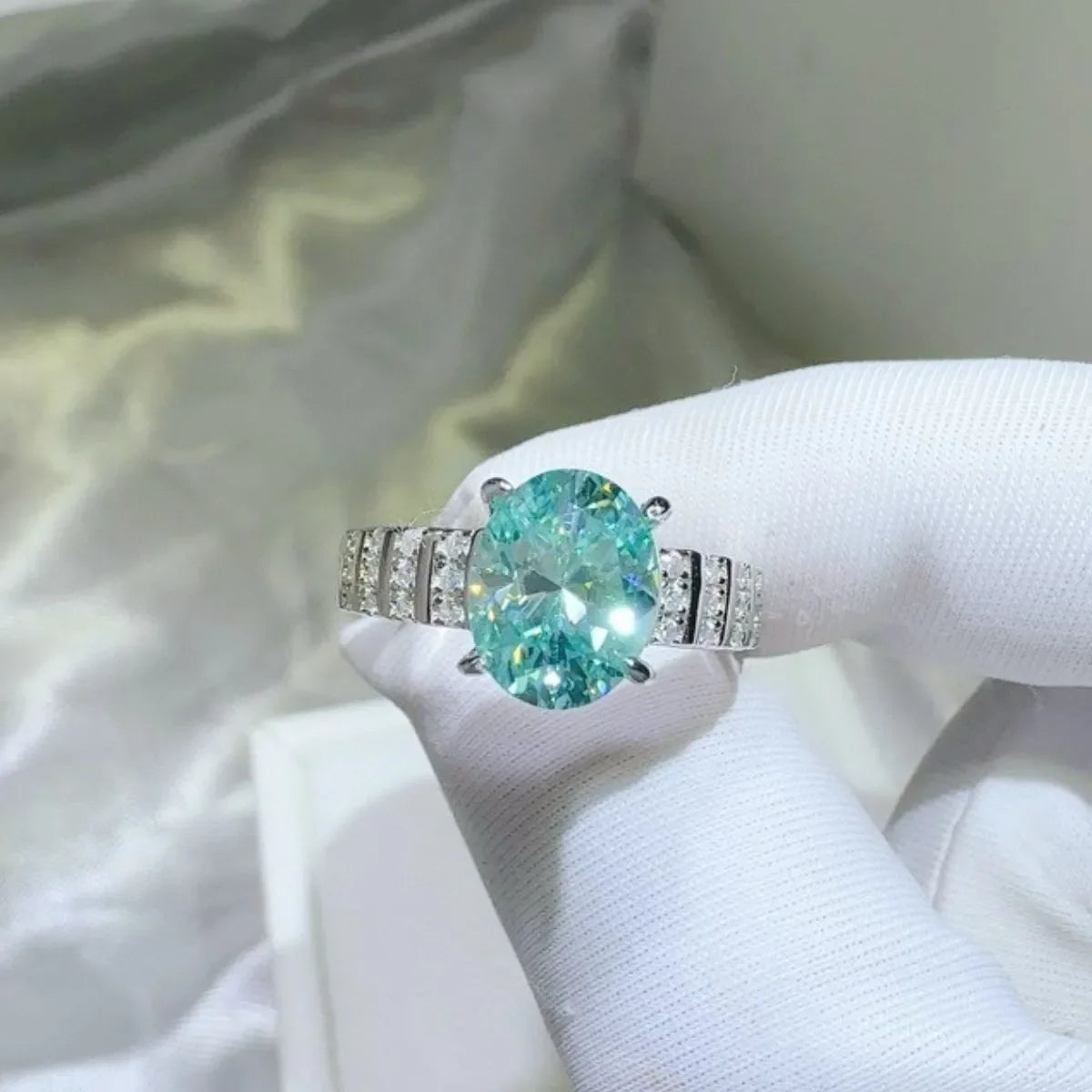 2 Carat Moissanite Platinum Plated Sterling Silver Ring - Southern Shores Clothing