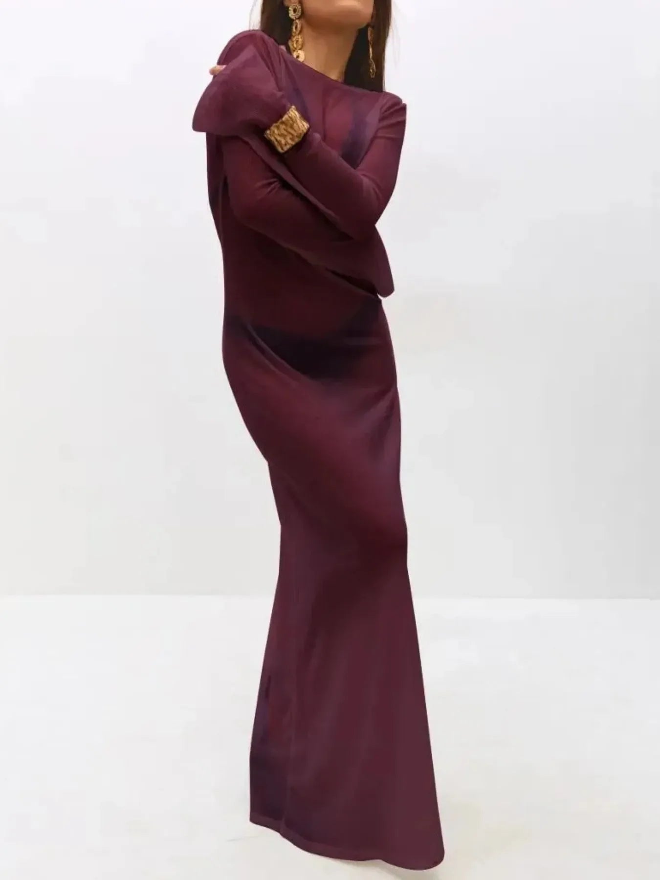 Backless Long Sleeve Maxi Cover-Up For Beach Days - Southern Shores Clothing