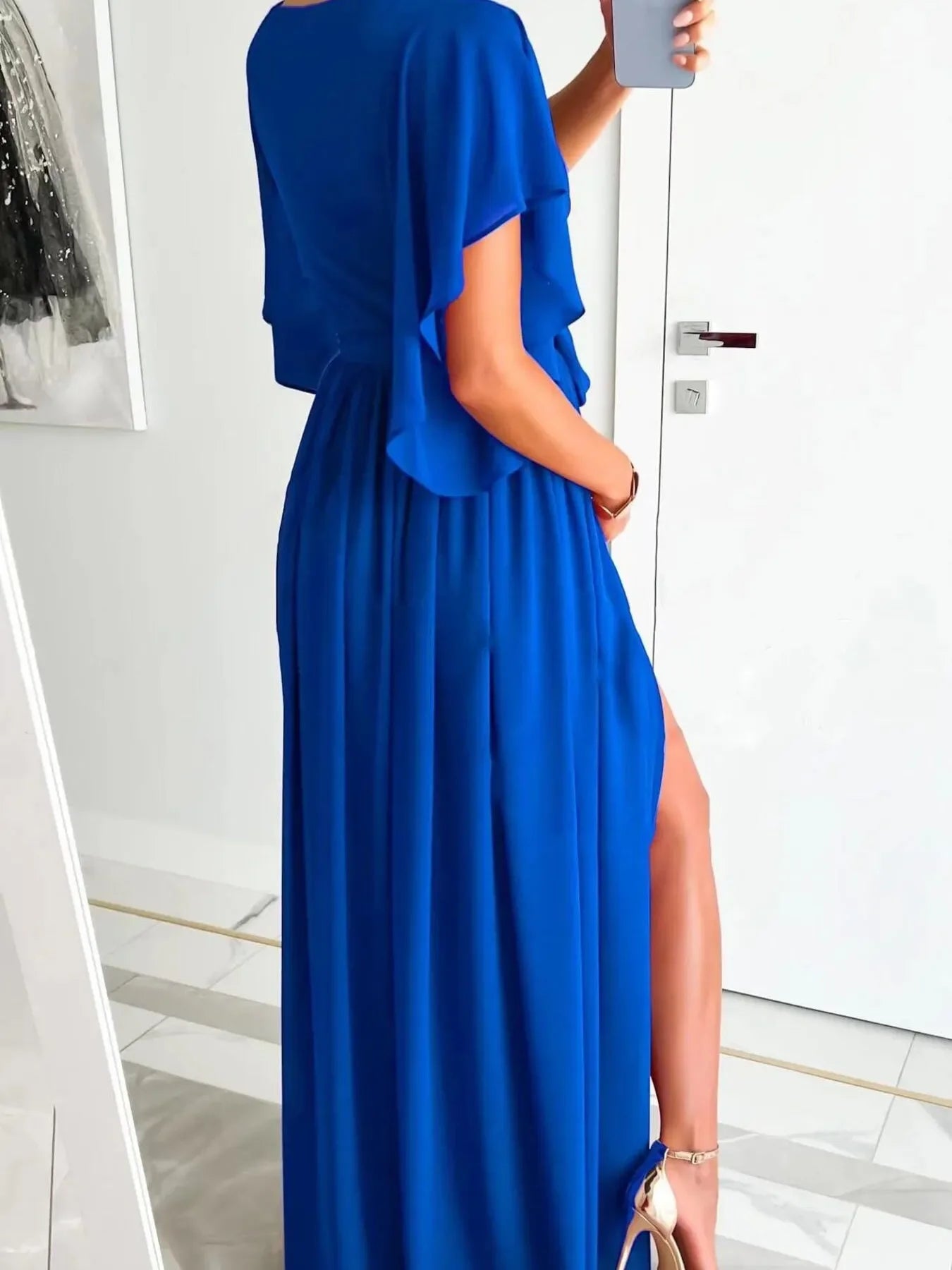 Flutter Sleeve Surplice Tie Waist Dress Silhouette - Southern Shores Clothing