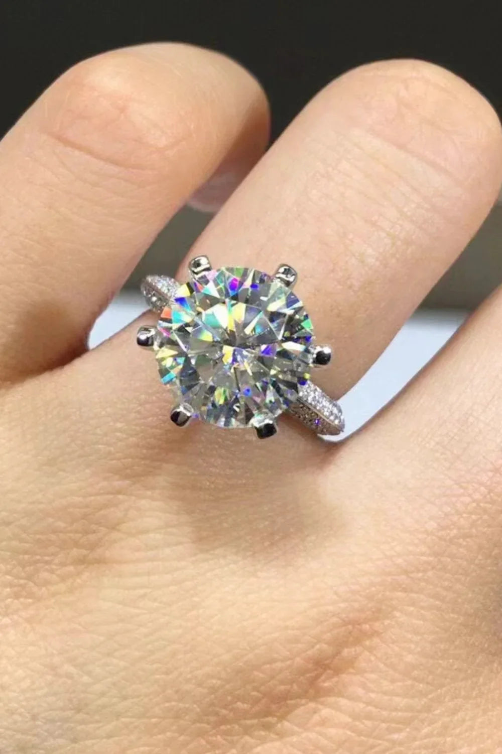 5 Carat Minimalist Moissanite 6-Prong Ring - Southern Shores Clothing