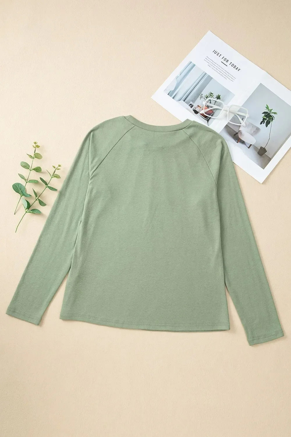 Texture Round Neck Long Sleeve T-Shirt - Southern Shores Clothing