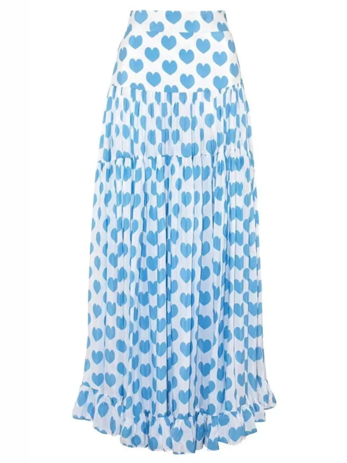 Heart-Print One-Piece Swimsuit With Ruffle Bow Skirt Soft Cups - Southern Shores Clothing