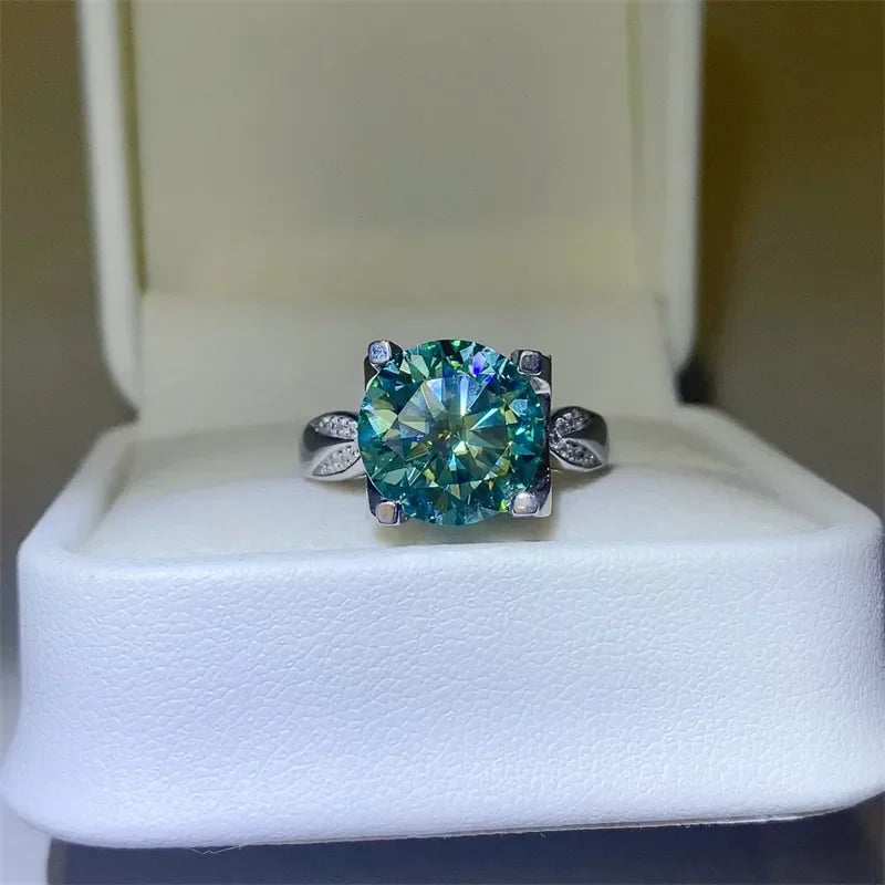 Moissanite Zircon Sterling Silver Ring With Coastal Flair - Southern Shores Clothing