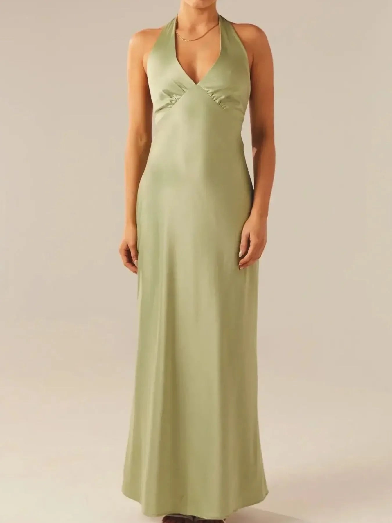 Halter Neck Wrap Maxi Dress With Tie Detail - Southern Shores Clothing