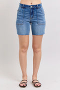 Plus Size Mid Rise Bermuda Shorts With Back Flap Pockets - Southern Shores Clothing