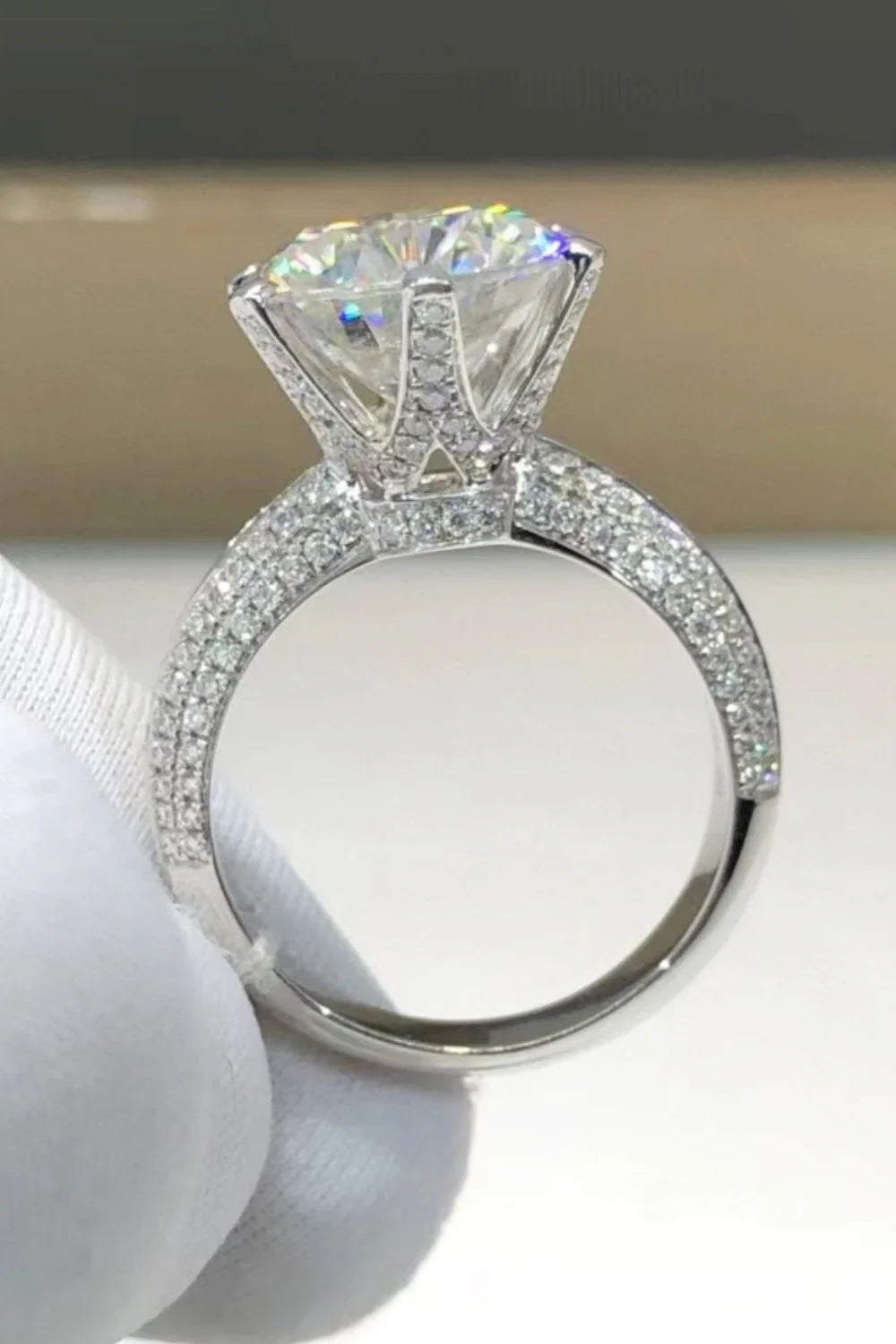 5 Carat Minimalist Moissanite 6-Prong Ring - Southern Shores Clothing