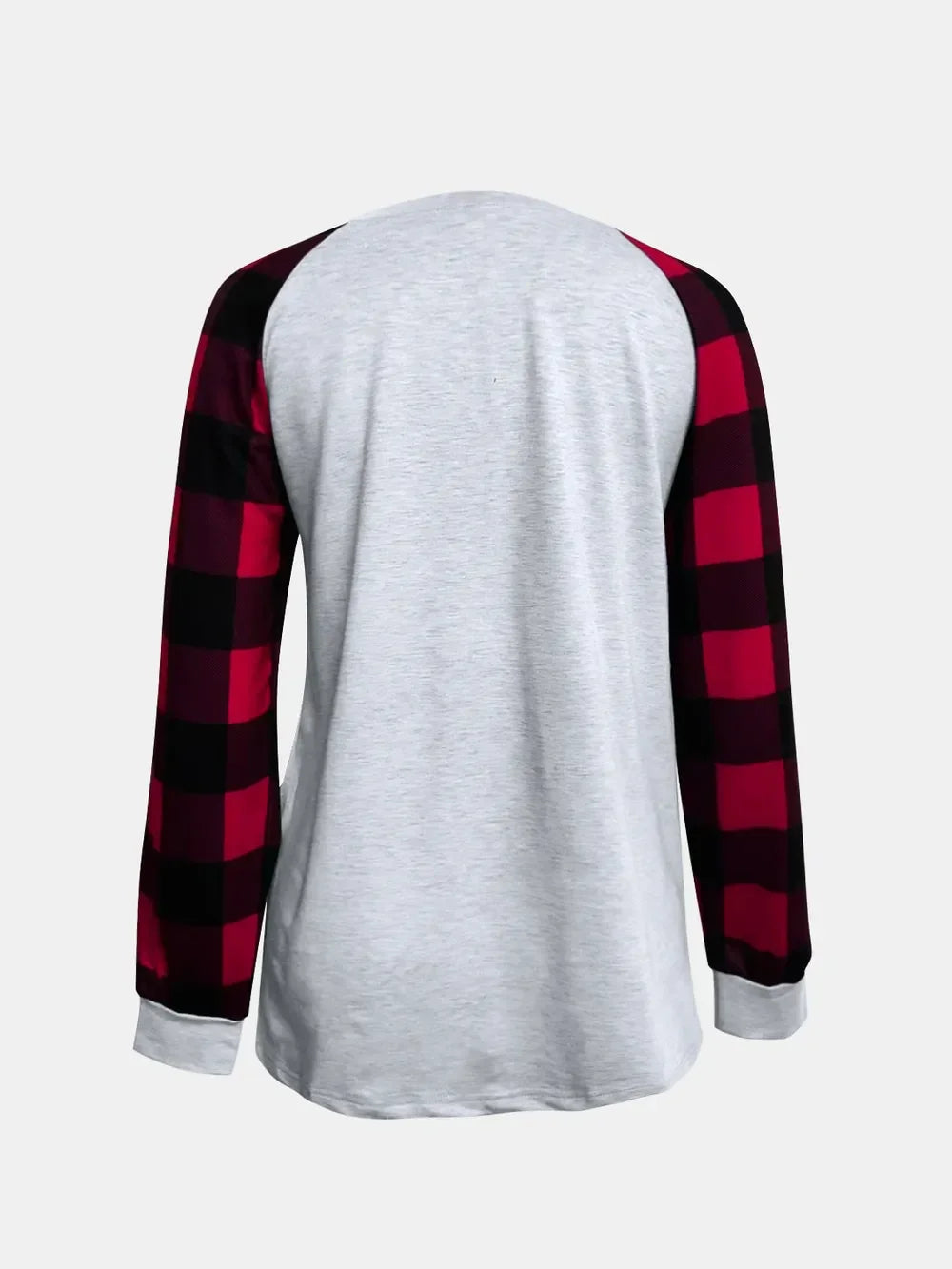Coastal Plaid Graphic Round Neck Long Sleeve Shirt - Southern Shores Clothing